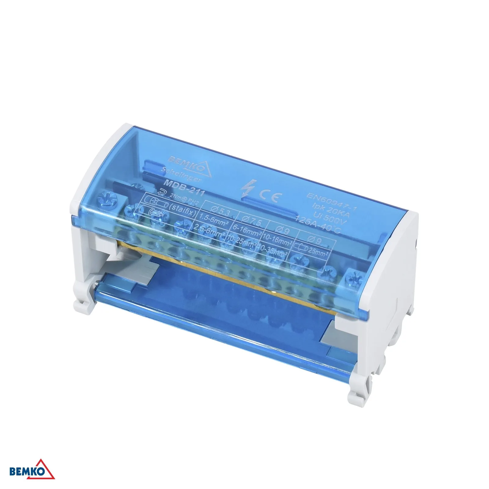 Schelinger modulni razdelilni blok za DIN letev 2X11 125 A IP20 BM-A18-MDB-211