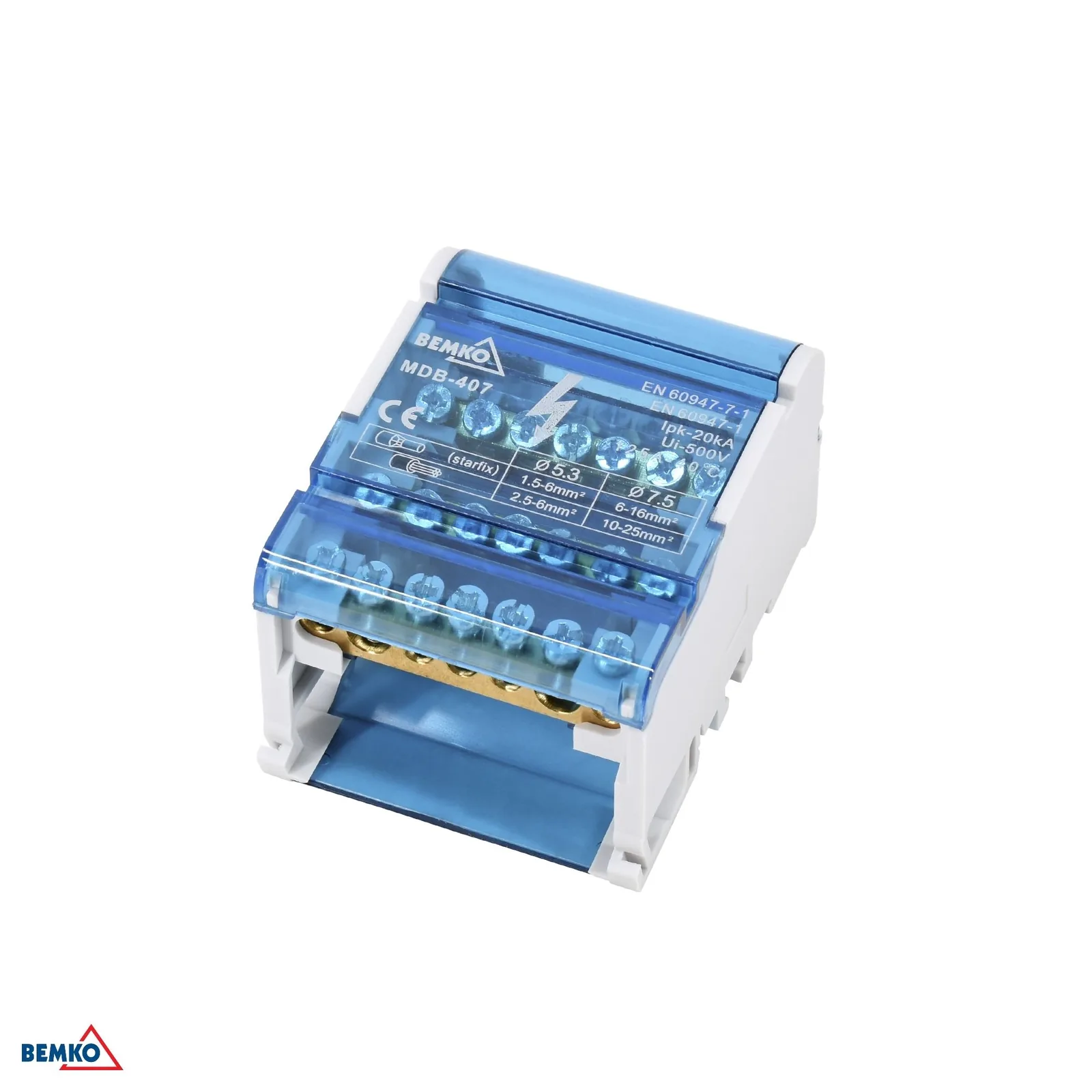 Schelinger modularni razdelilni blok za DIN letev 125 A, IP20, 4×7 BM-A18-MDB-407