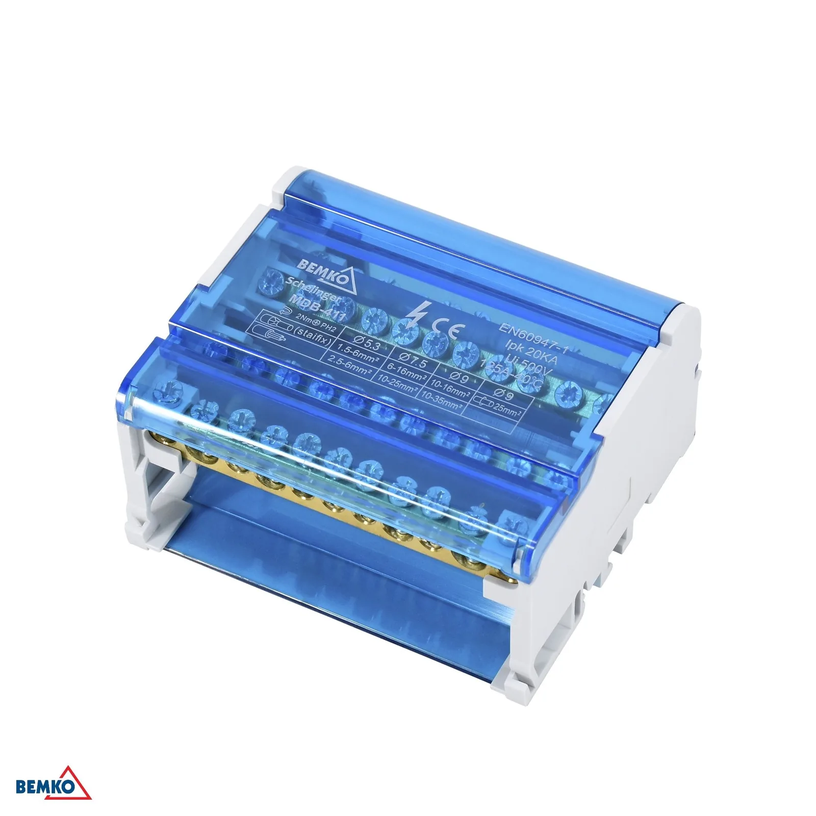 Modularni razdelilni blok za DIN letev 125 A IP20 4X11 BM-A18-MDB-411