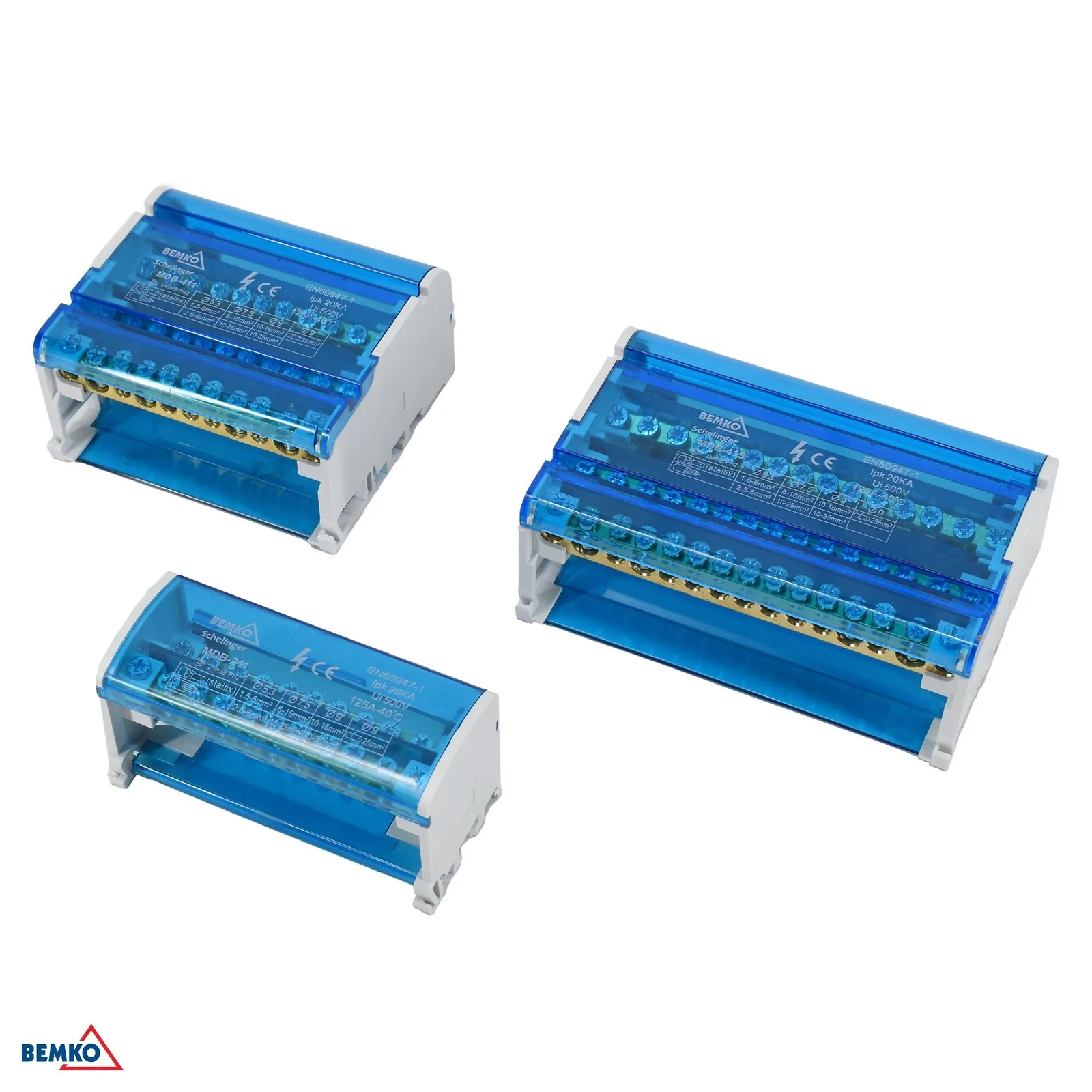 Schelinger razdelilni blok za DIN letev 125 A 4x15 BM-A18-MDB-415