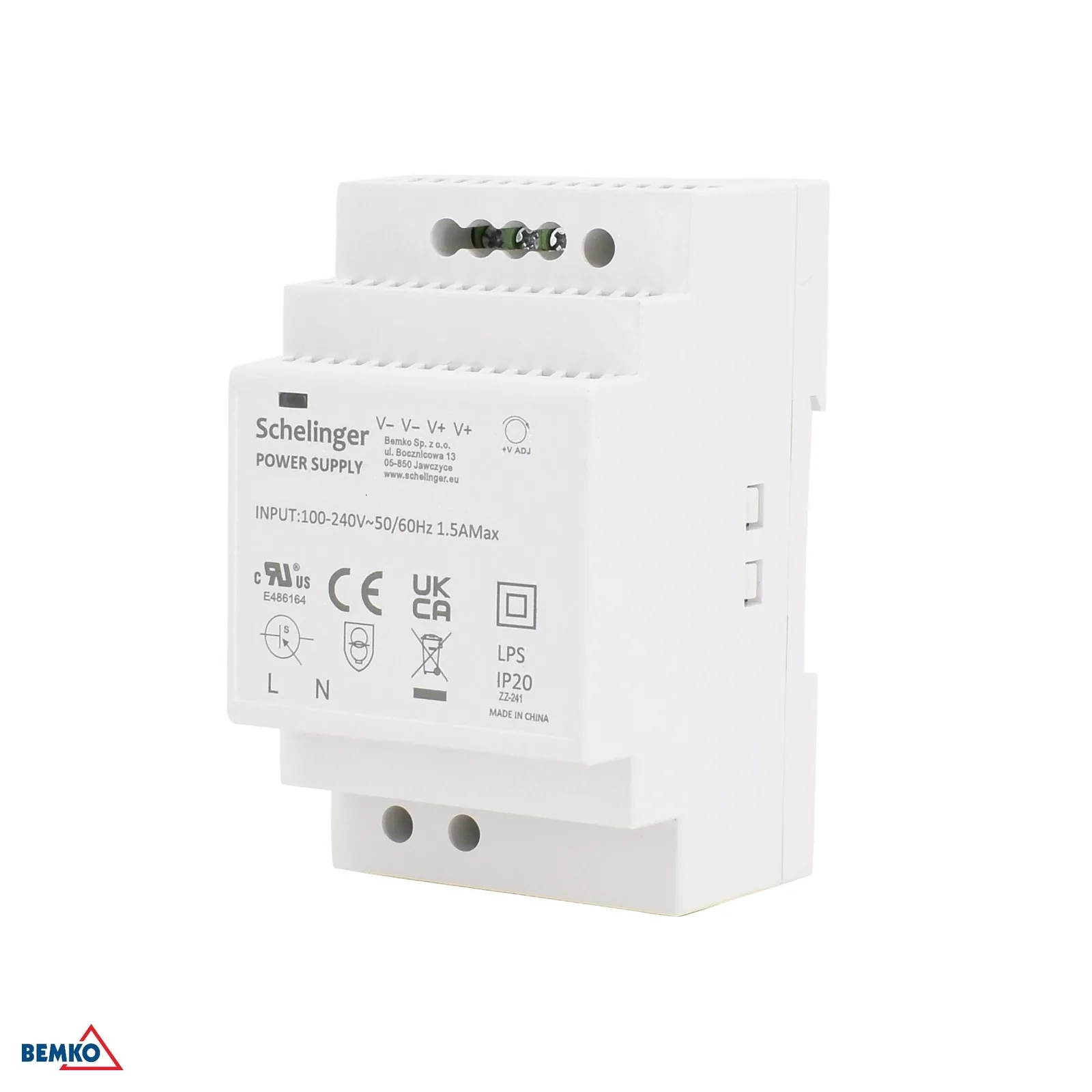 24 V-os, 60 W-os DIN-sín tápegység BM-A21-LDD060-3P-24V