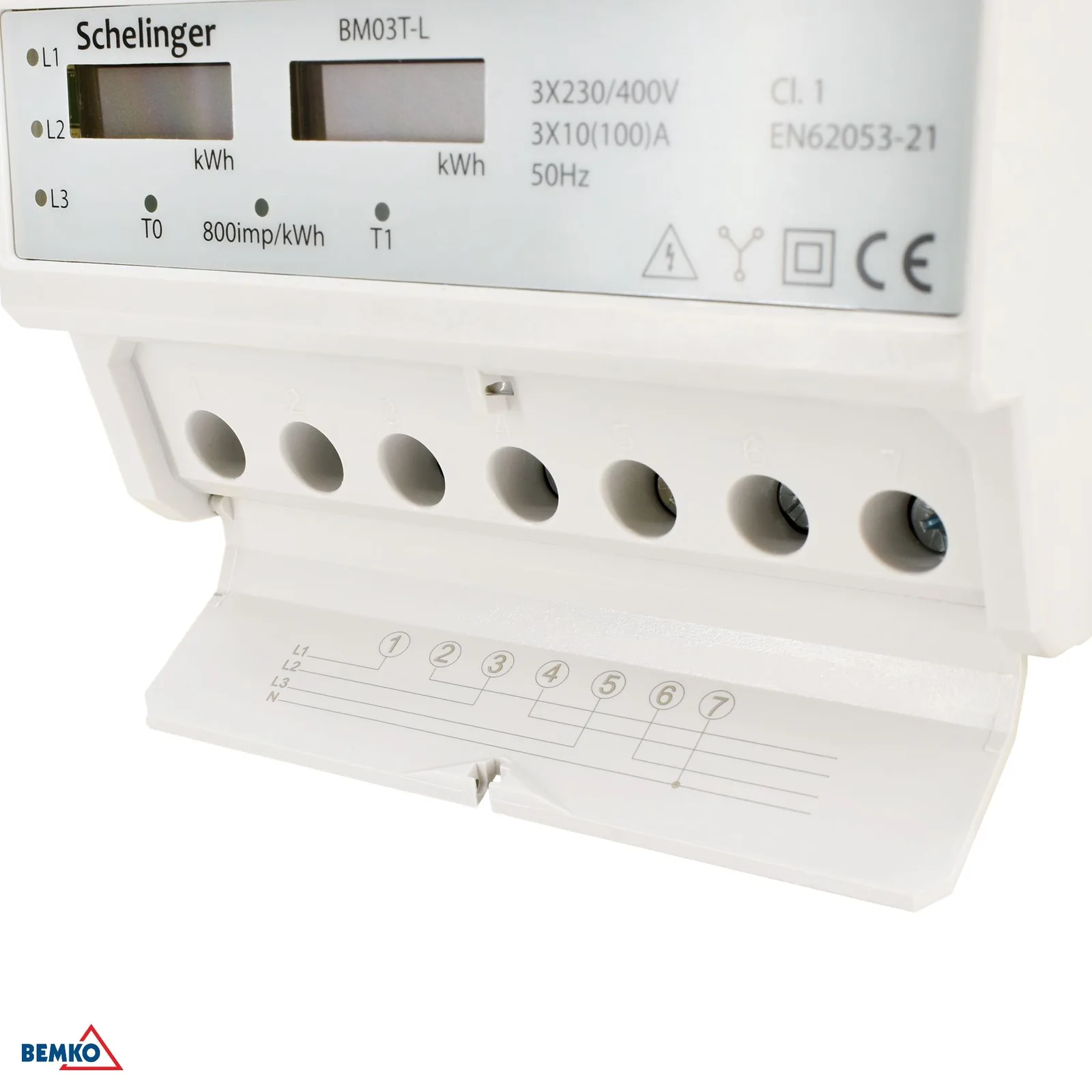 Schelinger trofazni dvotarifni števec električne energije 10(100) A, 3x 230/400 V BM-A30-BM03T-L