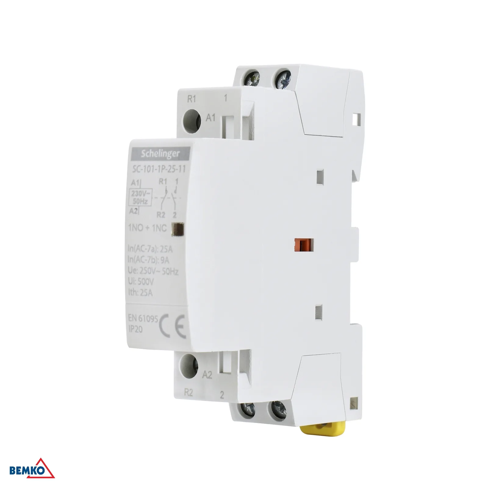 Modularni kontaktor 1P 25 A, tip 11 (1NO + 1NC), Schelinger BM-A62-SC-101-1P-25-11