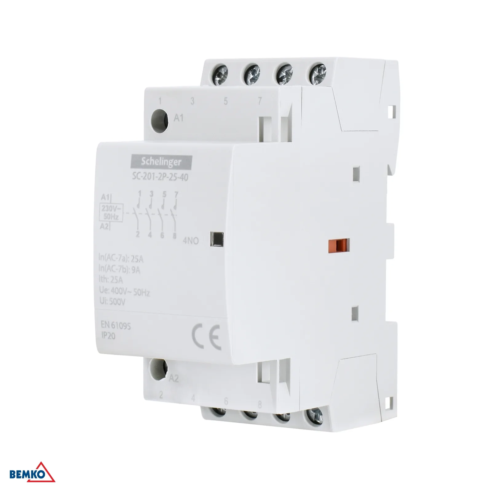 Modularni kontaktor za DIN šinu 2P 25 A, 400 V, tip 04 (0NO + 4NC) Schelinger BM-A62-SC-201-2P-25-04