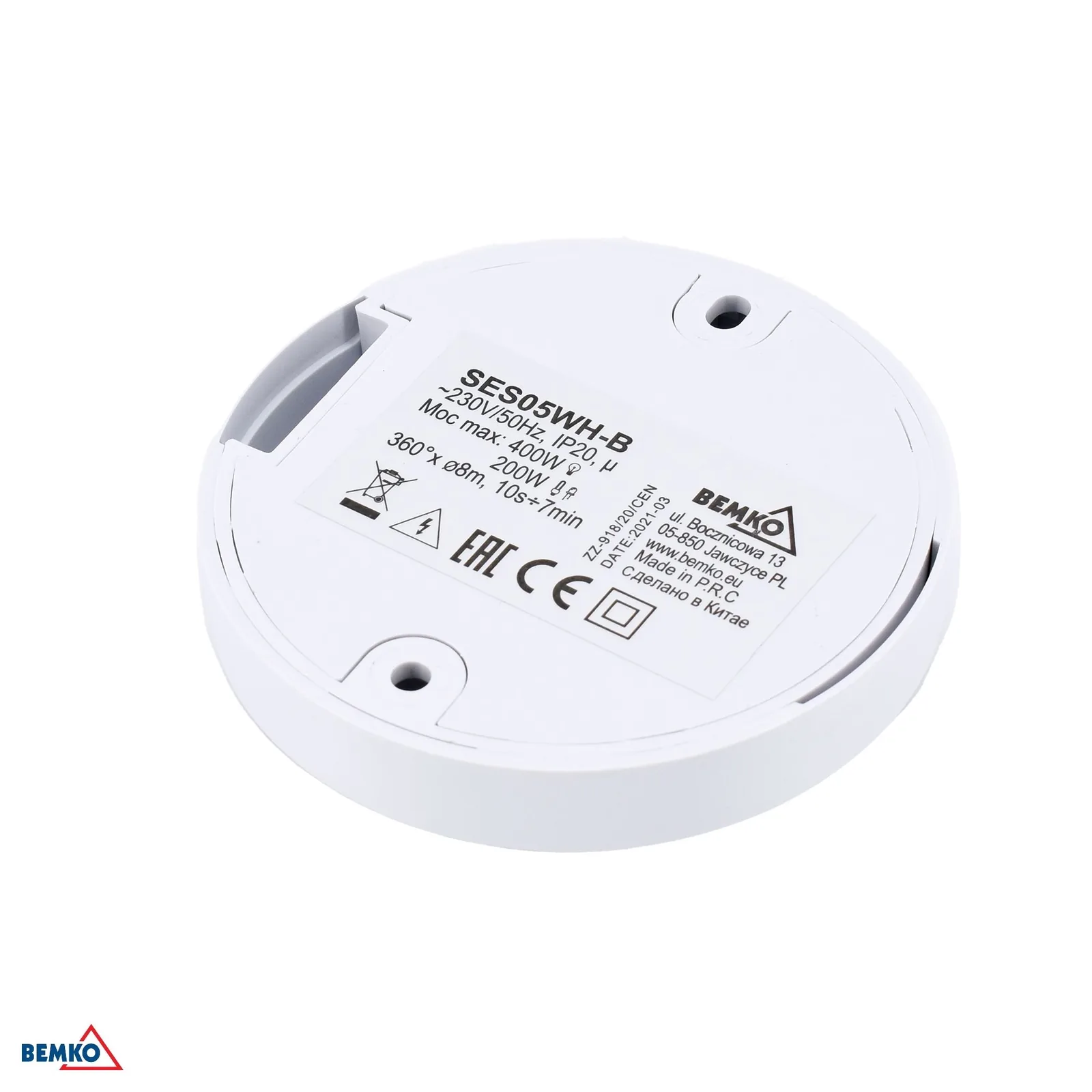 Senzor pokreta 360° 230 V IP20, bijeli, nadžbukni BM-B50-SES05WH-B
