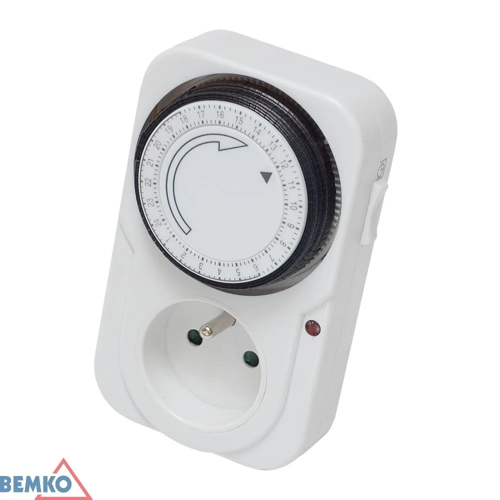 Mechanické spínací hodiny 24 h do zásuvky 16 A, 230 V Bemko BM-B60-TSMF3