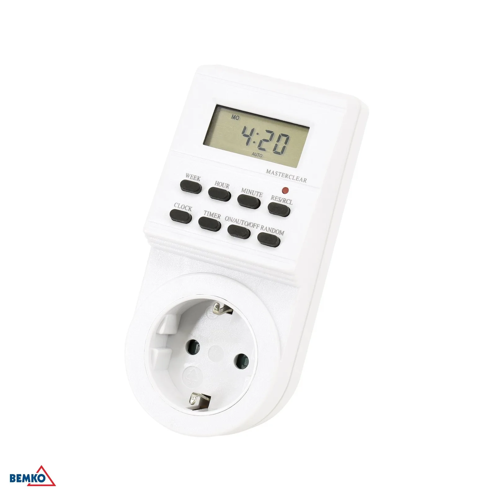 Tedenski elektronski časovnik za vtičnico Schuko 16 A, 230 V Bemko BM-B62-TSED1