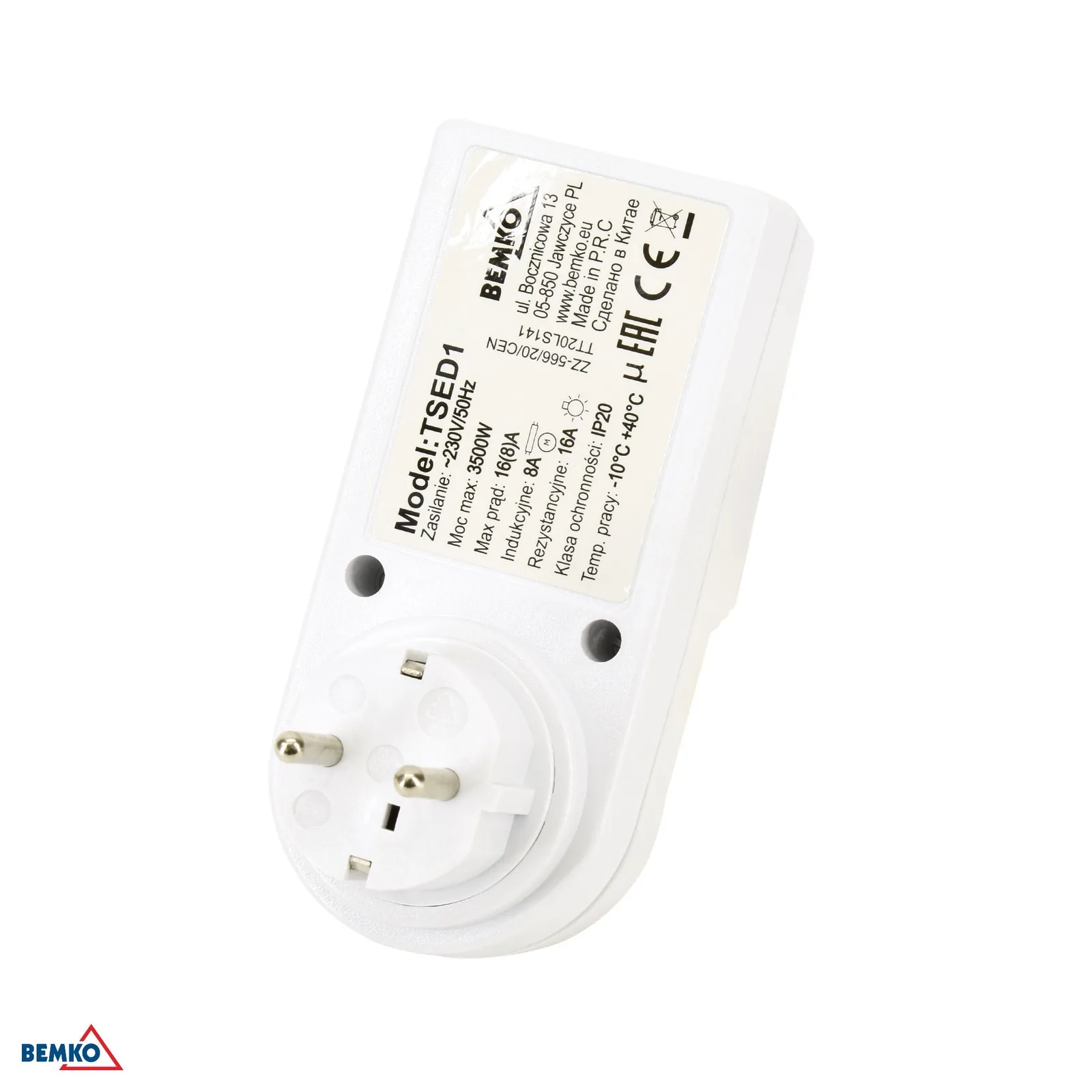 Tedenski elektronski časovnik za vtičnico Schuko 16 A, 230 V Bemko BM-B62-TSED1