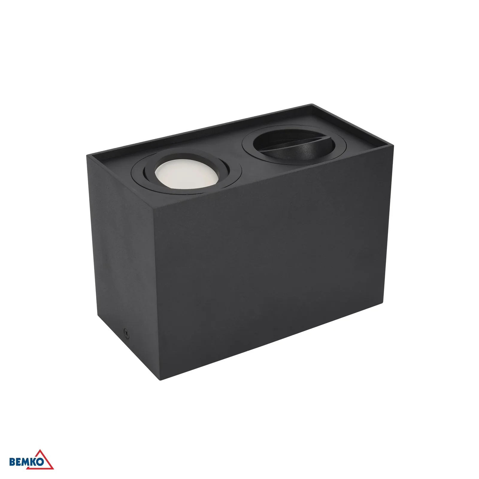 Bemko fekete süllyesztett spotlámpa GU10 2×50W 182×96 mm BM-C23-DLO-AS-GU10-250-BL
