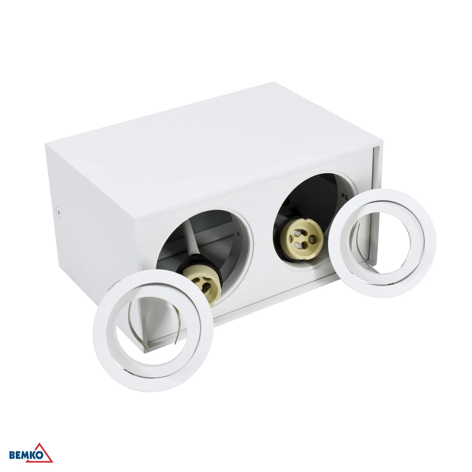 Ugradbena stropna spot svjetiljka GU10, bijela, 182 × 96 mm, 2×50W BM-C23-DLO-AS-GU10-250-WH