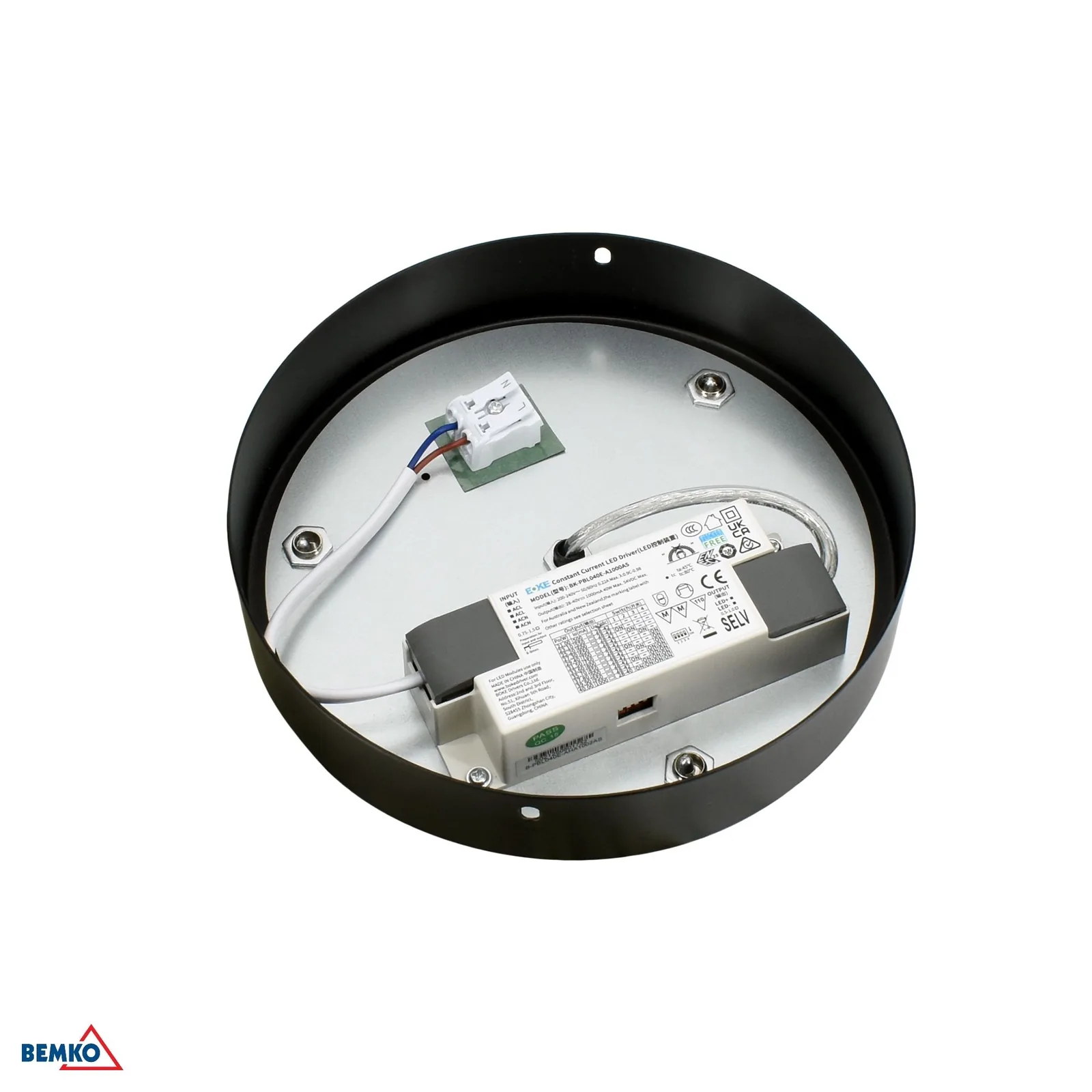 Luxmena LED viseča svetilka krog 60 cm 4000 lm 4000K črna BM-C24-RING-060A-40B-840B-9005A-1B