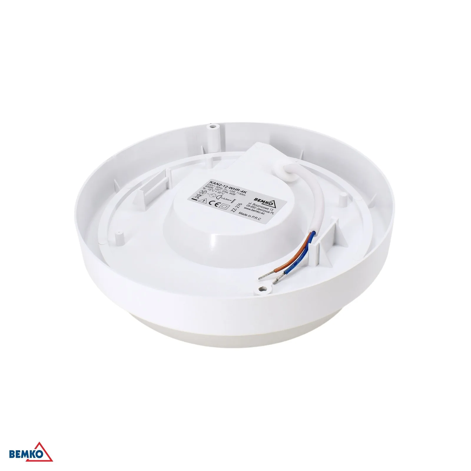 Bemko LED mennyezeti lámpa kerek 12 W 4000 K 1150 lm IP54, fehér BM-C45-KAN2-12-WHR-4K