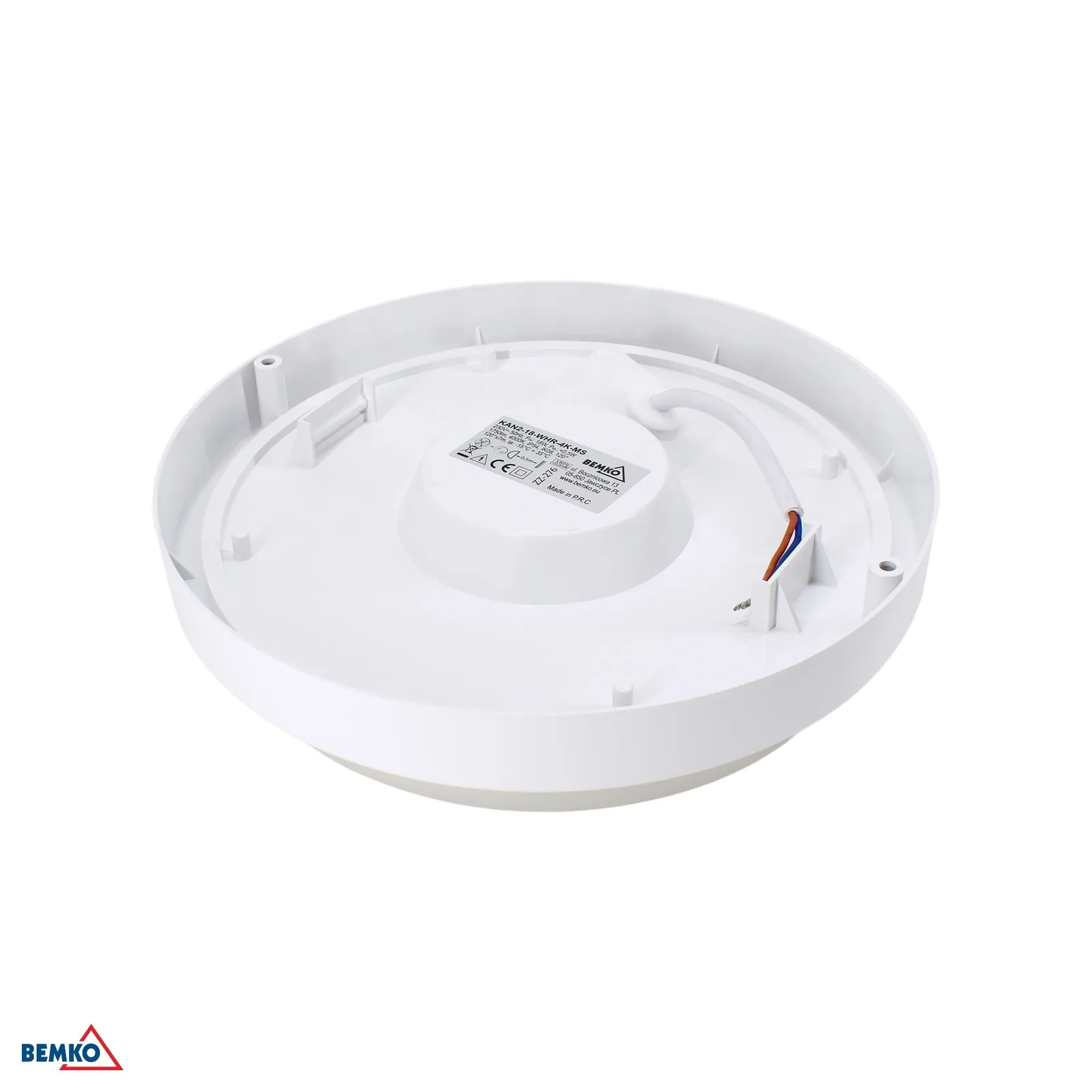 Bemko LED kör alakú mennyezeti lámpa mikrohullámú érzékelővel, 18 W, 4000 K, 1750 lm, IP54 BM-C45-KAN2-18-WHR-4K-MS