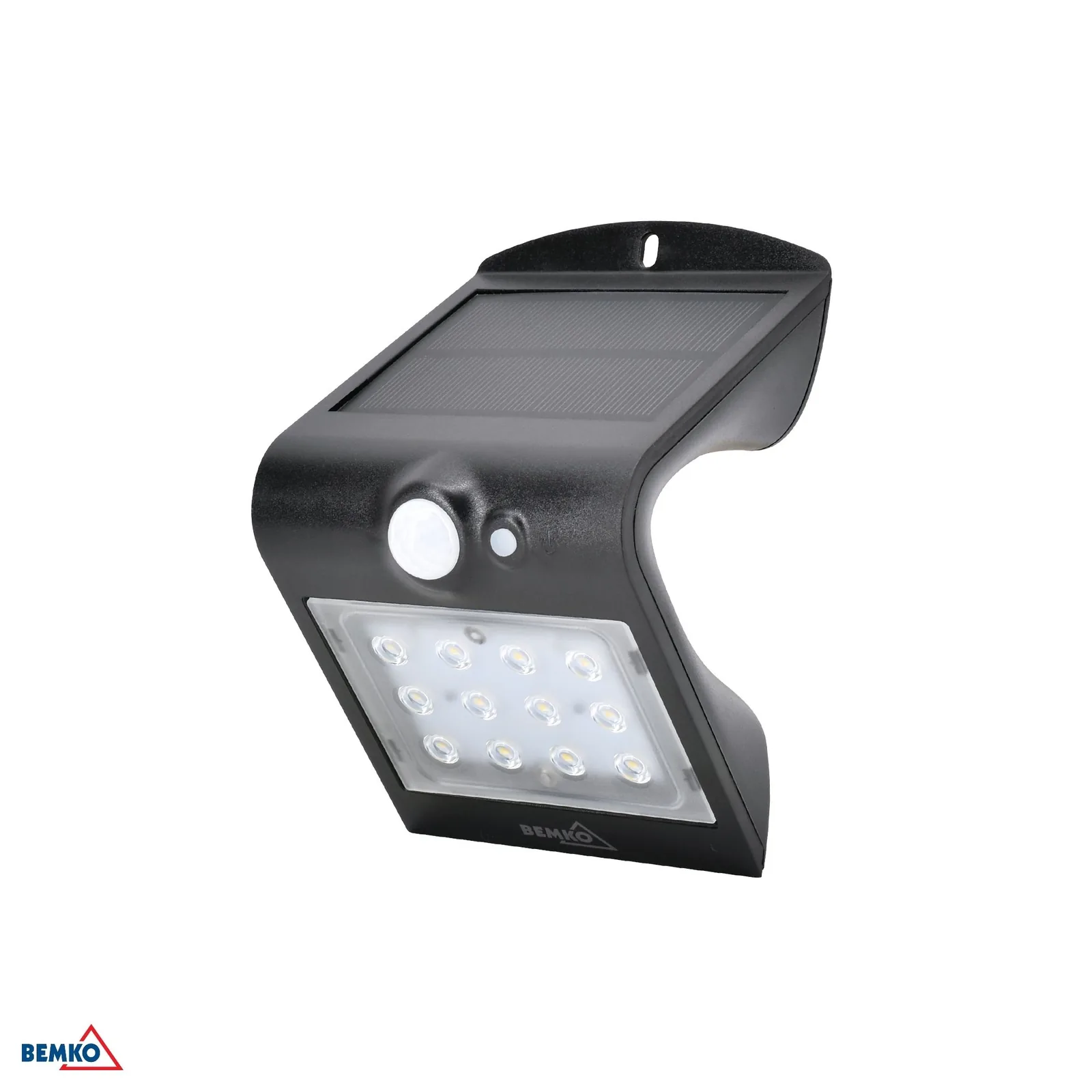 Bemko napelemes LED lámpa PIR érzékelővel 1,5 W 220 lm IP65, fekete BM-C83-SOT-001BL-PIR