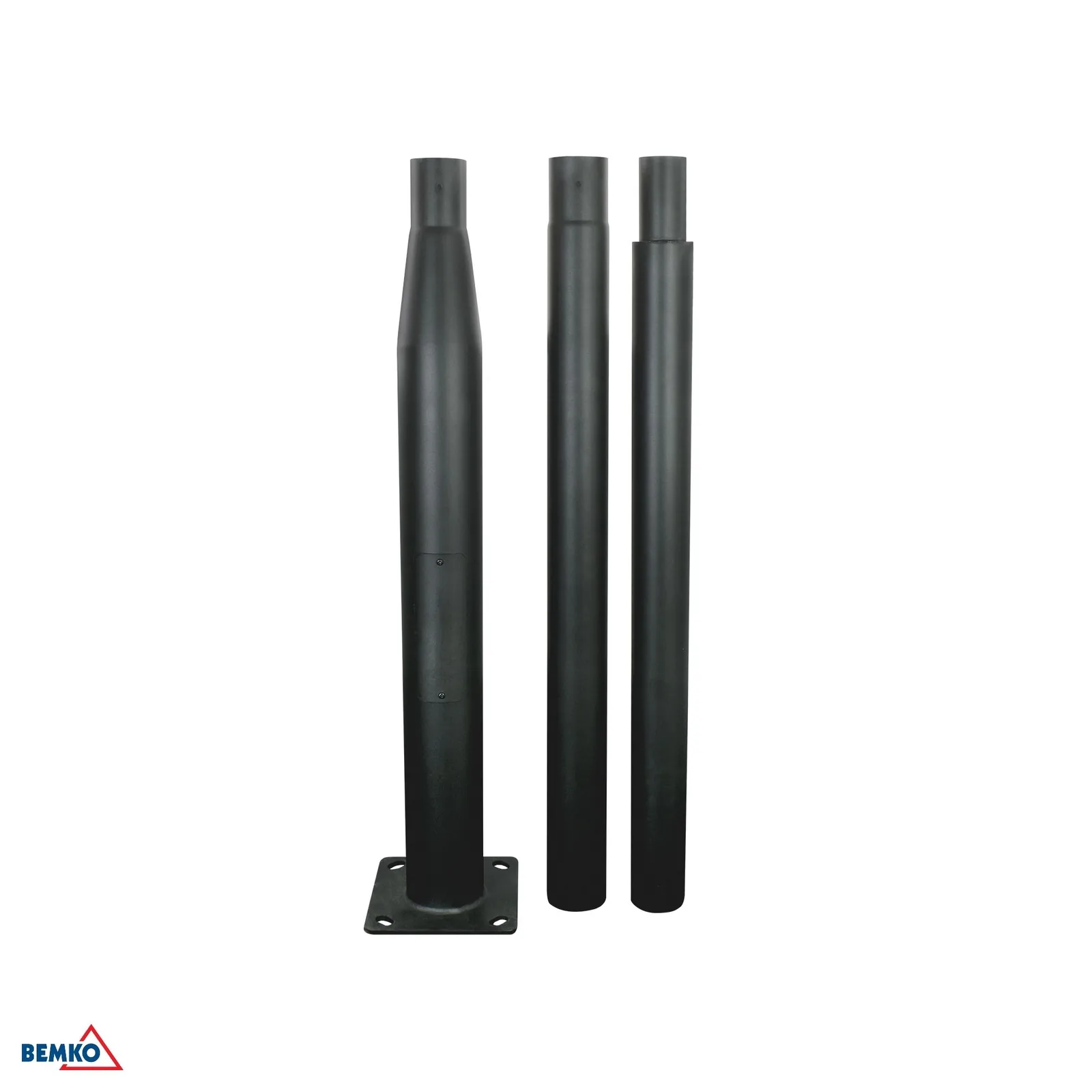 Sklopni rasvjetni stup 3 m, čelični, crni RAL 9005 BM-C84-SSO-S3M-160-060-BL