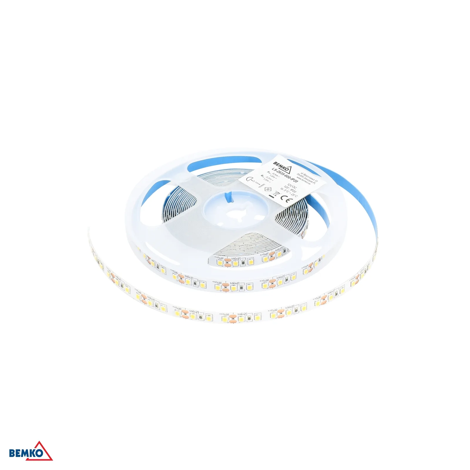 Bemko LED szalag 12V DC 2835, 5 m, 600 LED, hideg fehér, IP20 BM-D87-LS-2835-600-IP20-ACW