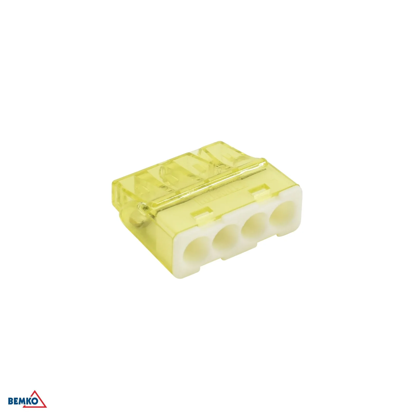 Bemko szerszám nélküli push-in sorkapocs 0,5–2,5 mm² vezetékekhez, 4 vezetékes, 24 A, 450 V BM-E00-PC24-100