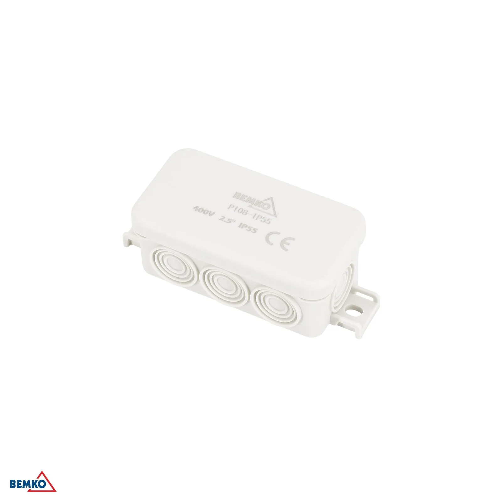 Bemko instalacijska kutija IP55 za površinsku montažu 85 × 45 × 37 mm, 8P, svijetlosiva BM-E04-PI08-IP55