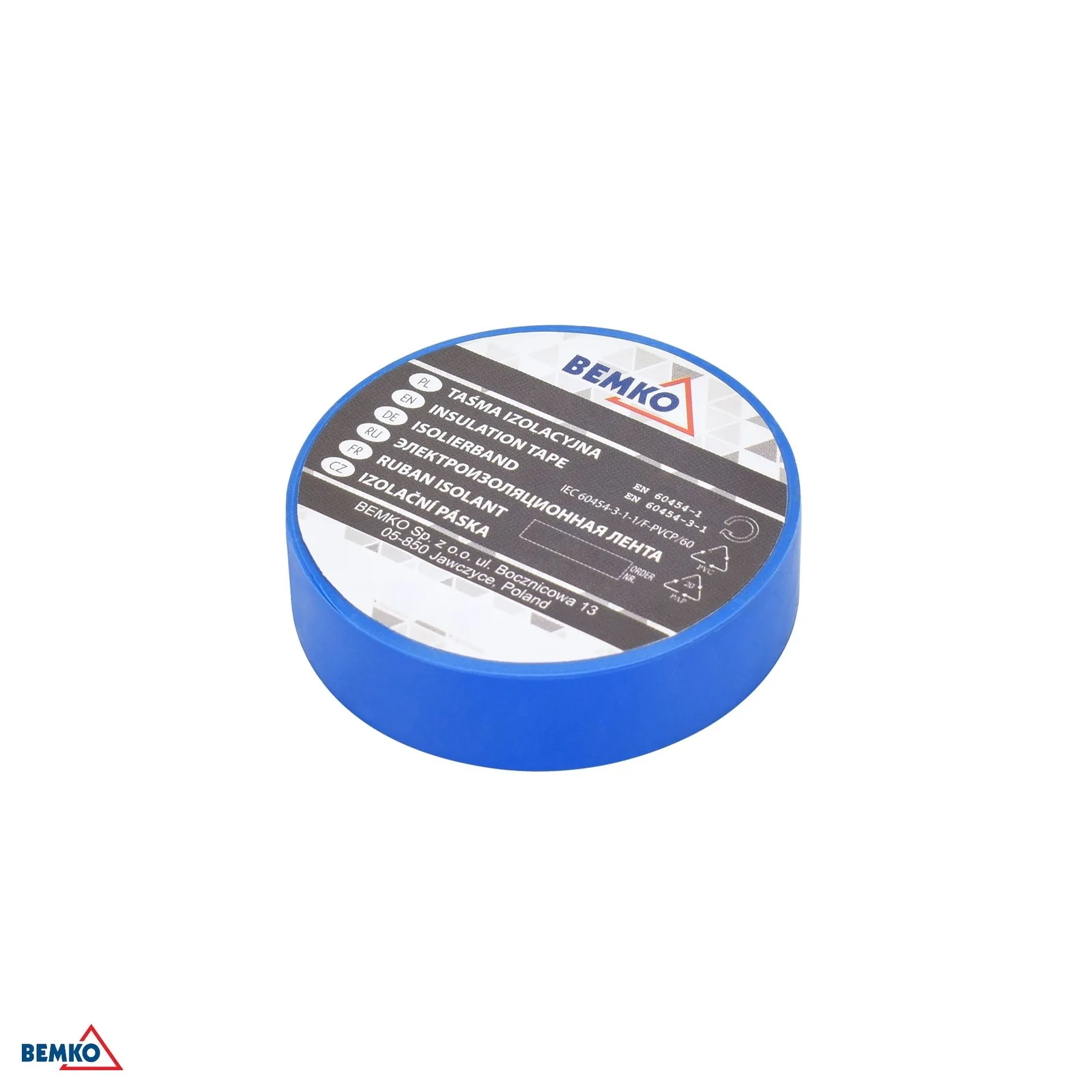 Bemko kék szigetelőszalag PVC, 15 mm x 10 m BM-E30-PVC1510BU