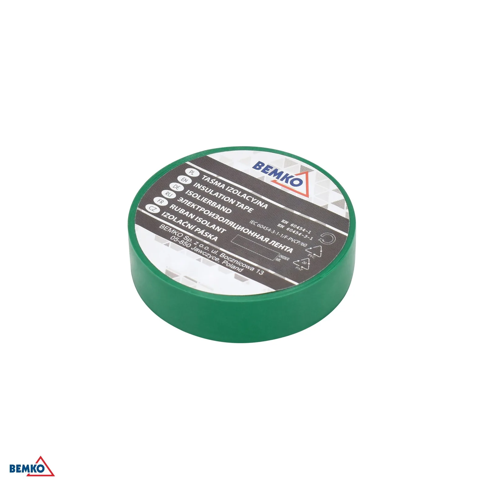 Bemko szigetelőszalag 15 mm x 10 m zöld BM-E30-PVC1510GR