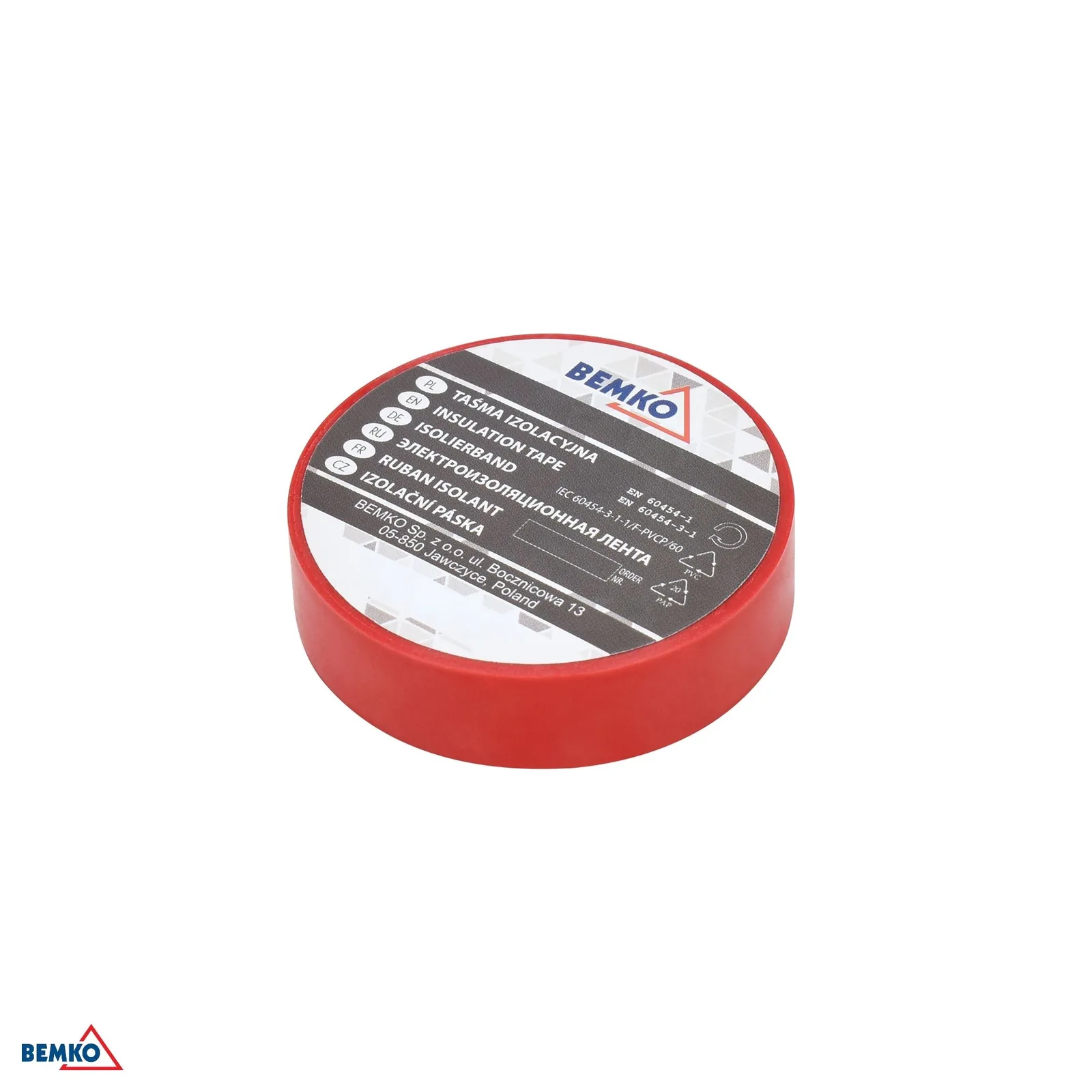 Bemko crvena izolacijska traka 15 mm x 10 m PVC BM-E30-PVC1510RE