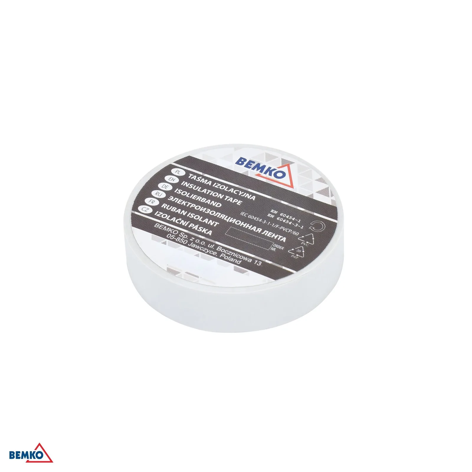 Bemko izolacijska traka bijela 19 mm x 20 m BM-E30-PVC1920WH