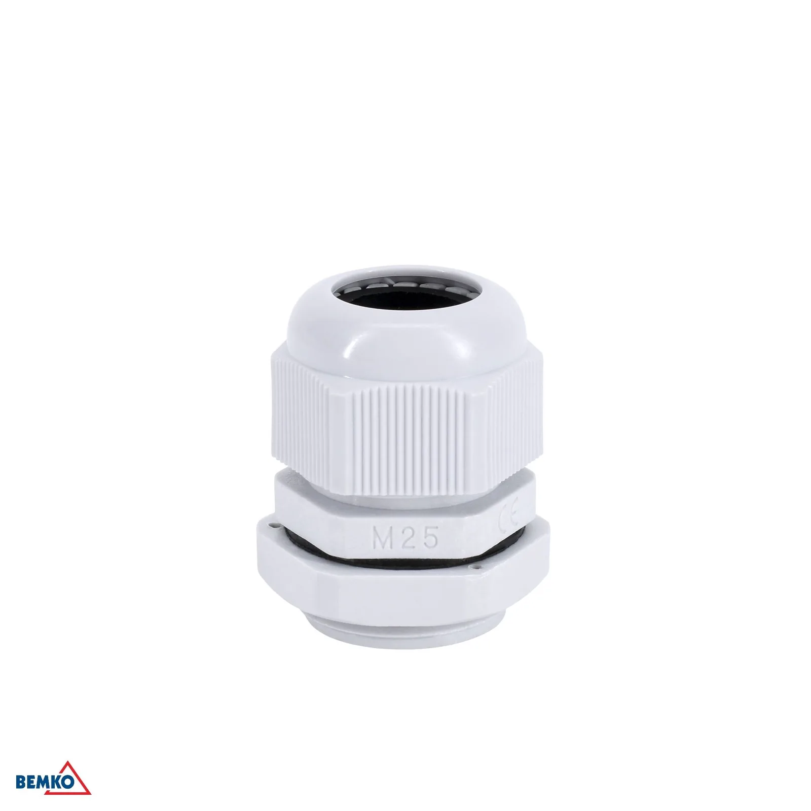Plastična kabelska uvodnica IP68 M25 siva Bemko BM-E45-M-25-S/1