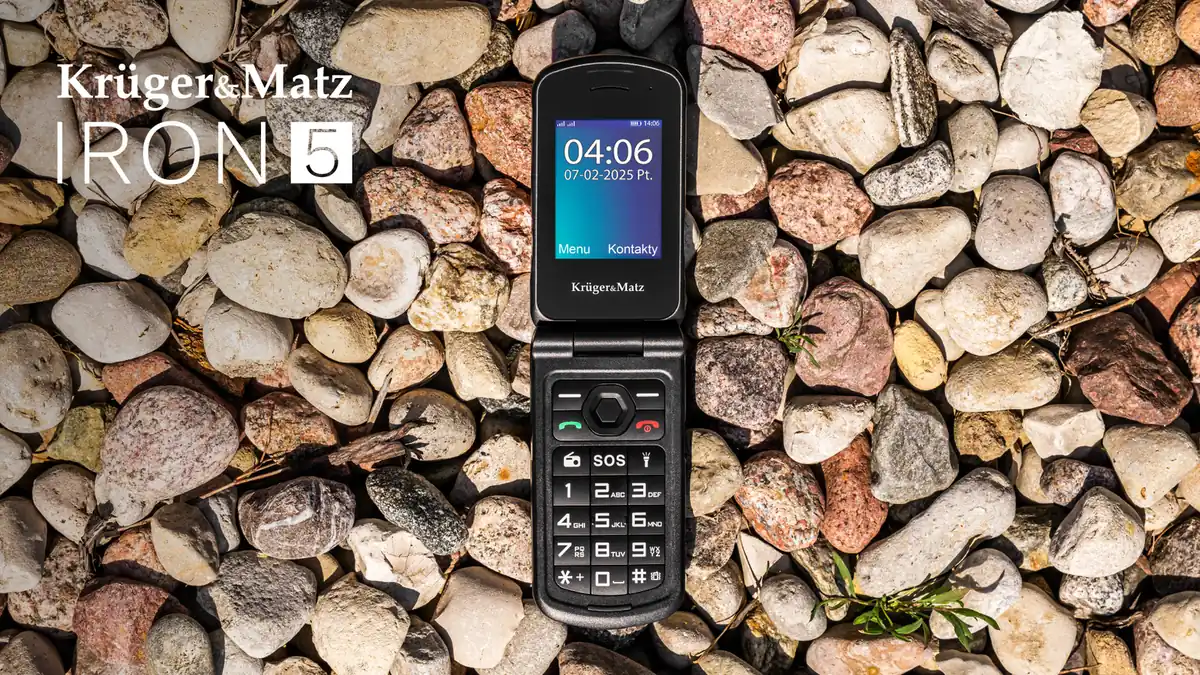 Odolný mobilný telefón s klapkou 4G IP68/IP69K Dual SIM Krüger&Matz IRON 5 Flip L-KM0466