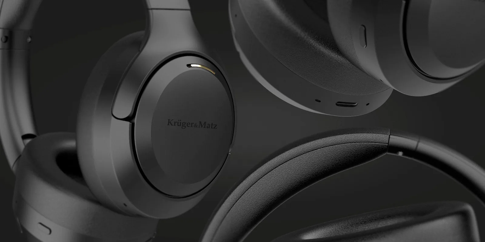 Bezdrôtové slúchadlá cez uši s ANC Krüger&Matz F8 A čierne L-KM0677-BK detail 7
