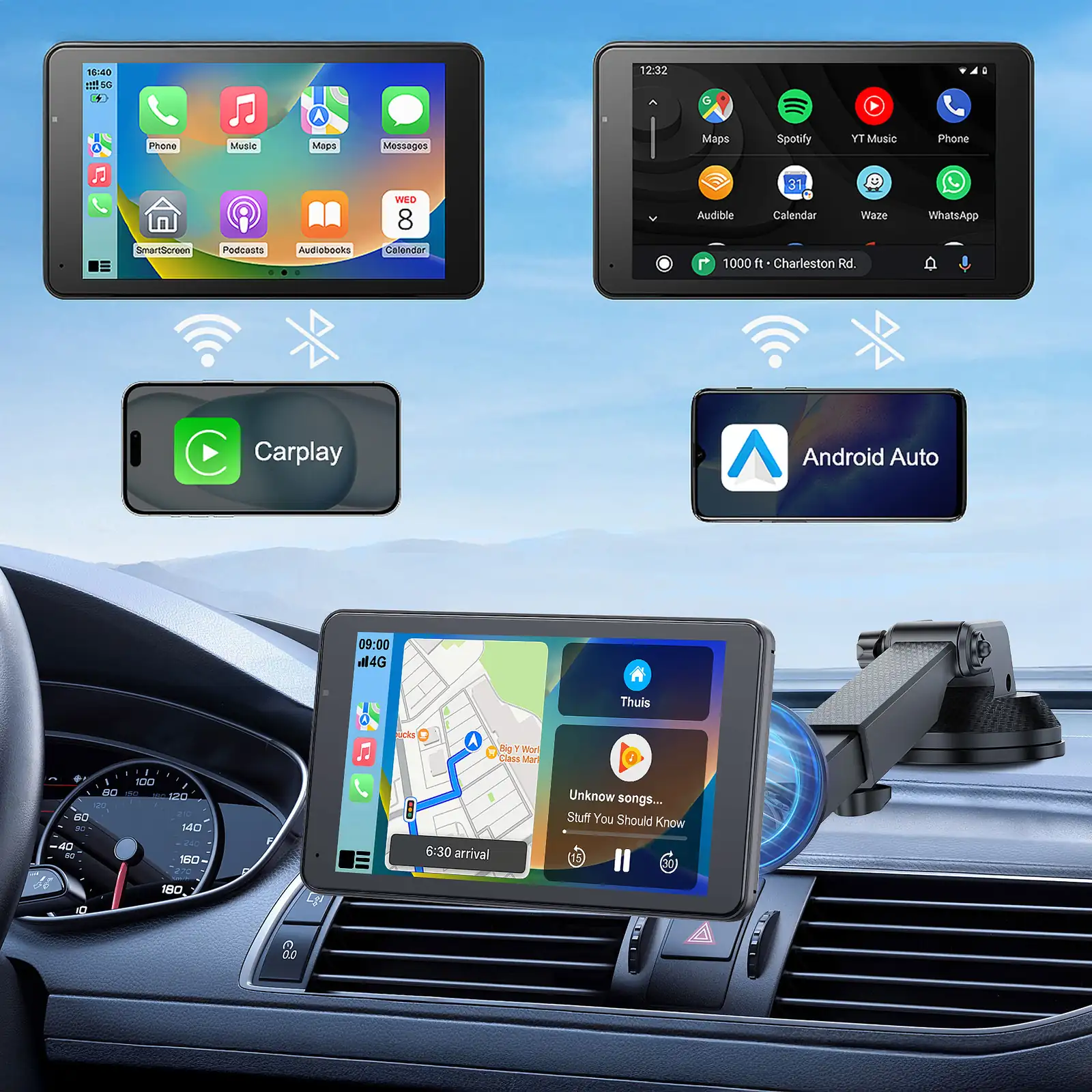 Multimediálna stanica do auta 7" s Android Auto, Apple CarPlay a cúvacou kamerou Krüger&Matz L-KM2020 detail 3