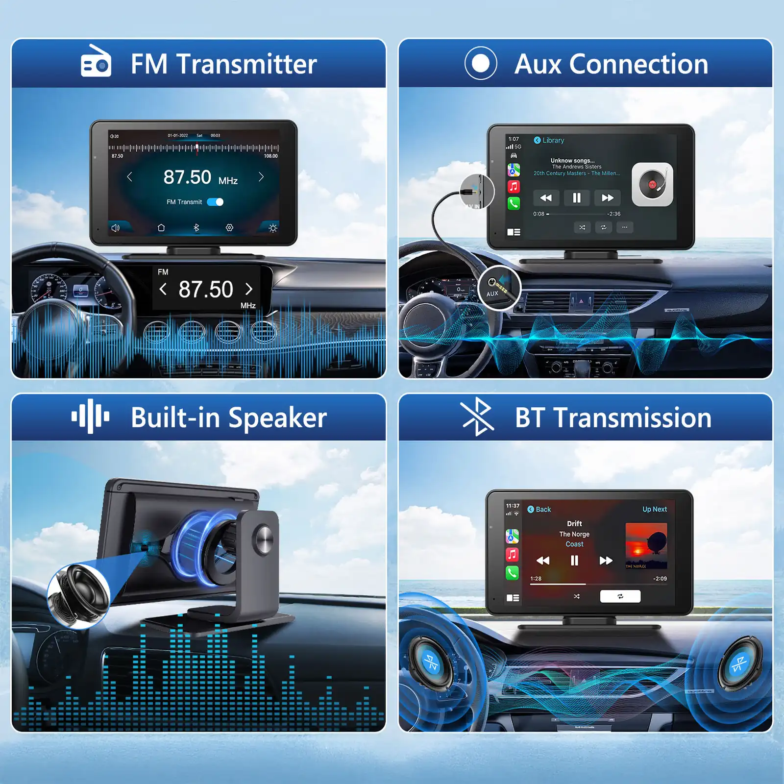 Multimediálna stanica do auta 7" s Android Auto, Apple CarPlay a cúvacou kamerou Krüger&Matz L-KM2020 detail 6