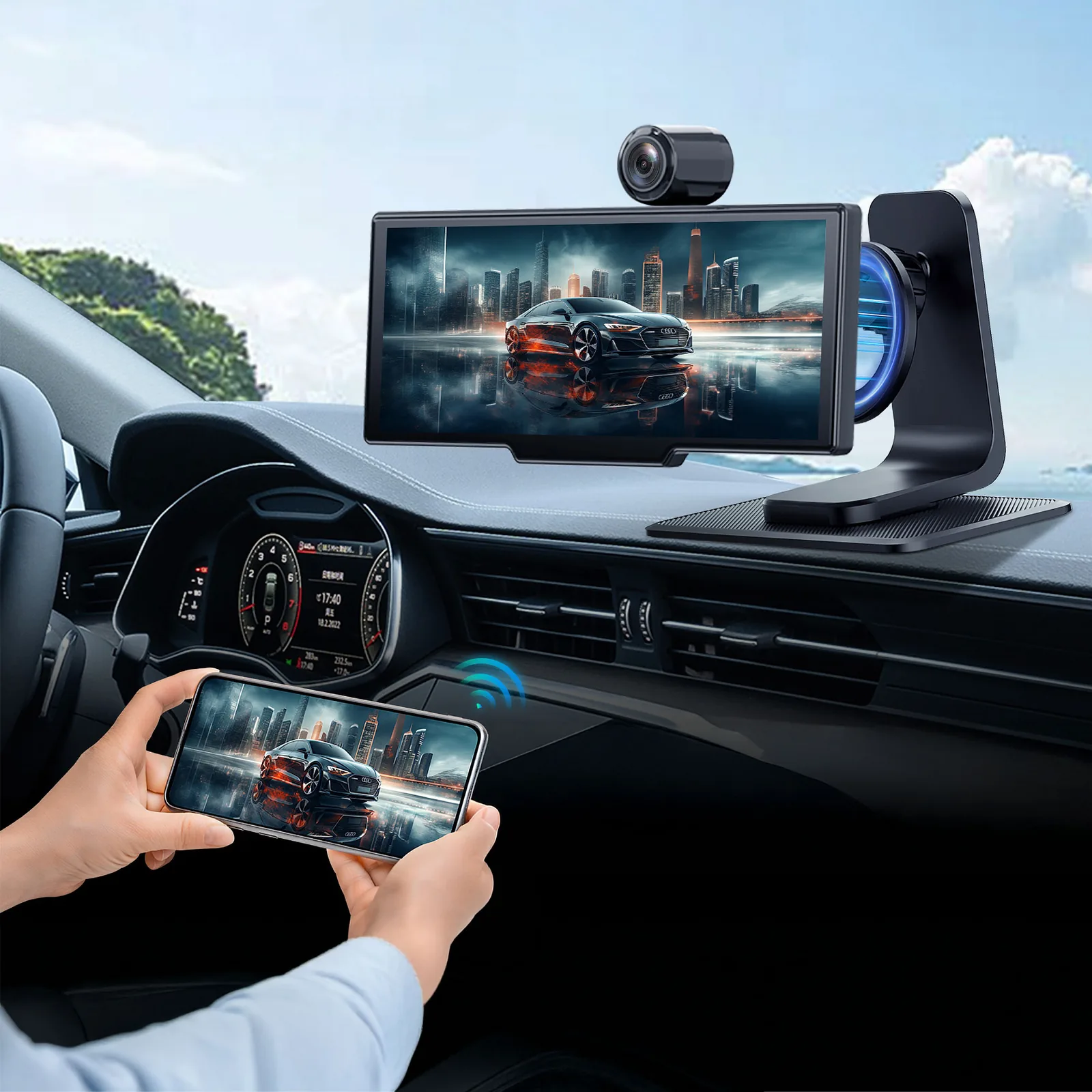 Multimediálna stanica do auta s 9" displejom, Android Auto, Apple CarPlay, DVR a cúvacou kamerou Krüger&Matz L-KM2021 detail 3
