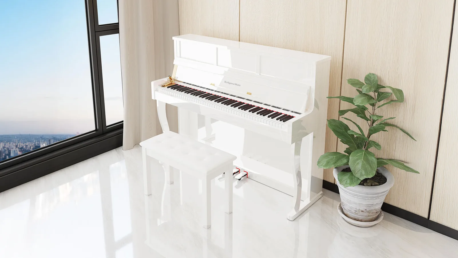 Digitálne piano Krüger&Matz KMDP-755 biele lesklé L-KMDP-755-WH detail 4