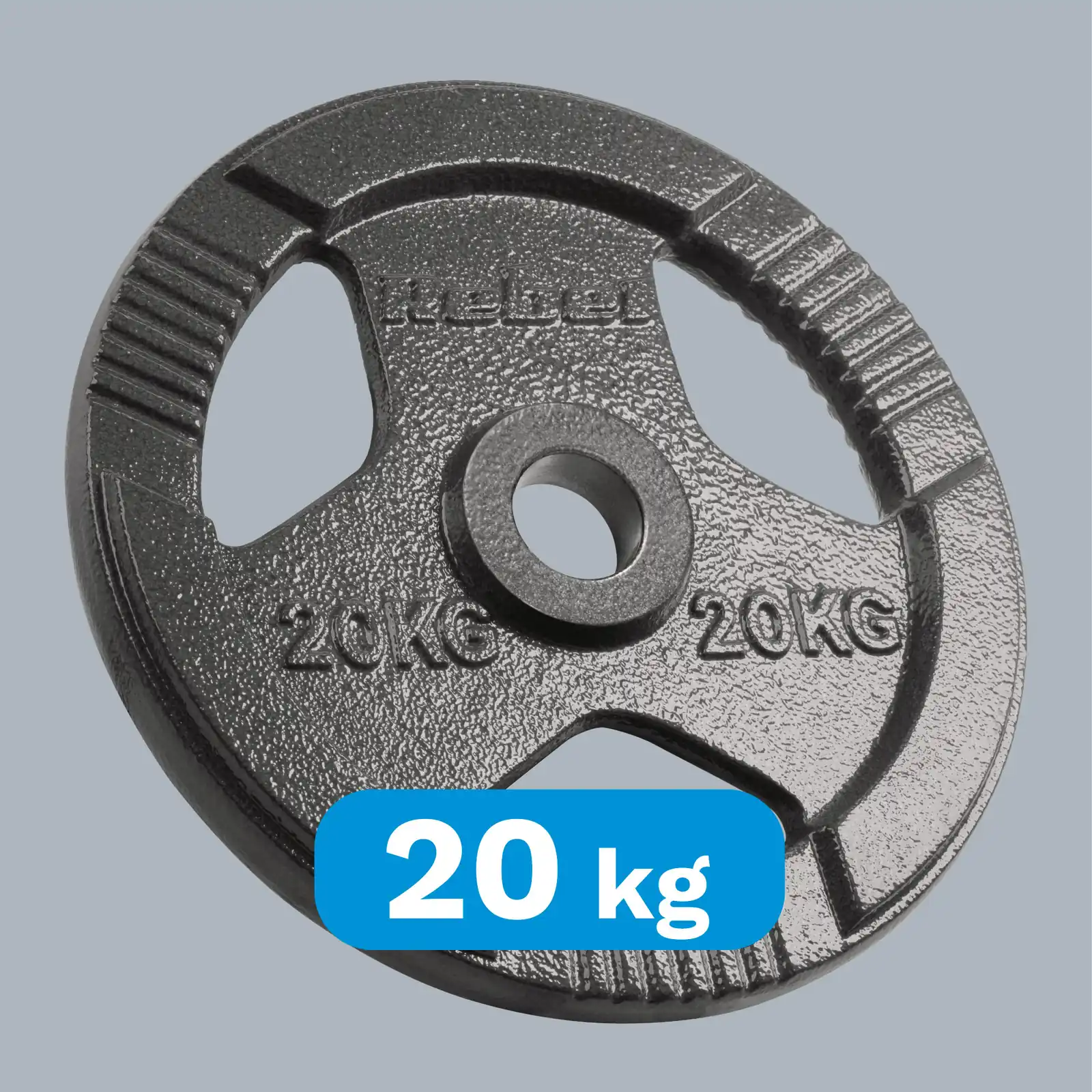 Liatinový olympijský kotúč na činku 20 kg 51 mm s úchytmi Rebel Active L-RBA-2143-20 detail 2