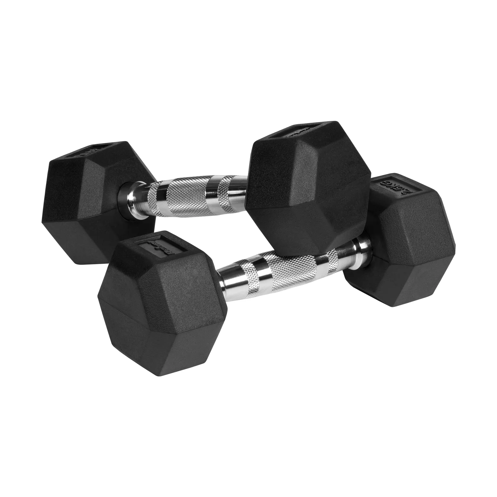 Pogumované hex jednoručky 2×2,5 kg Rebel Active L-RBA-2325-02-5