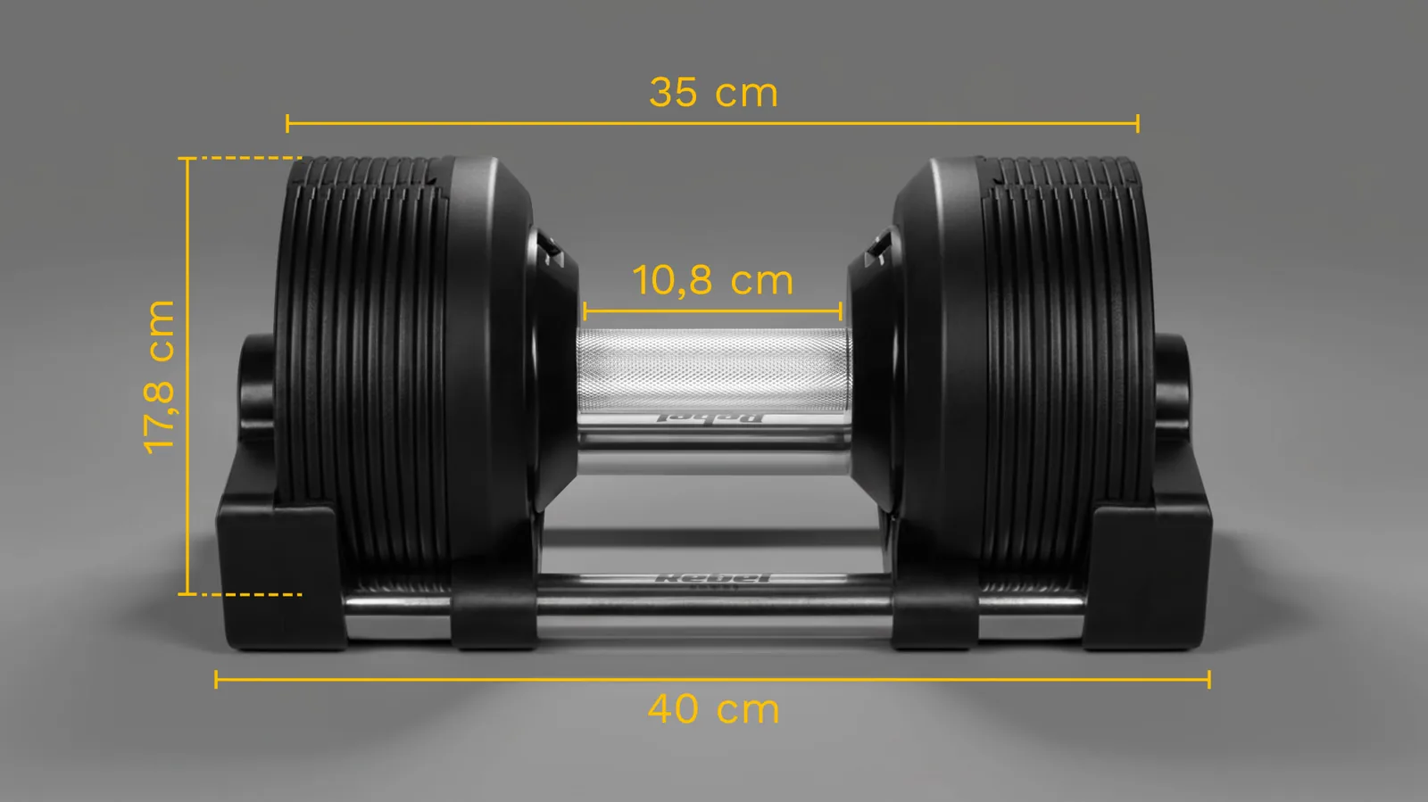 Nastaviteľná jednoručná činka 24 kg liatinová L-RBA-2331-24 detail 6