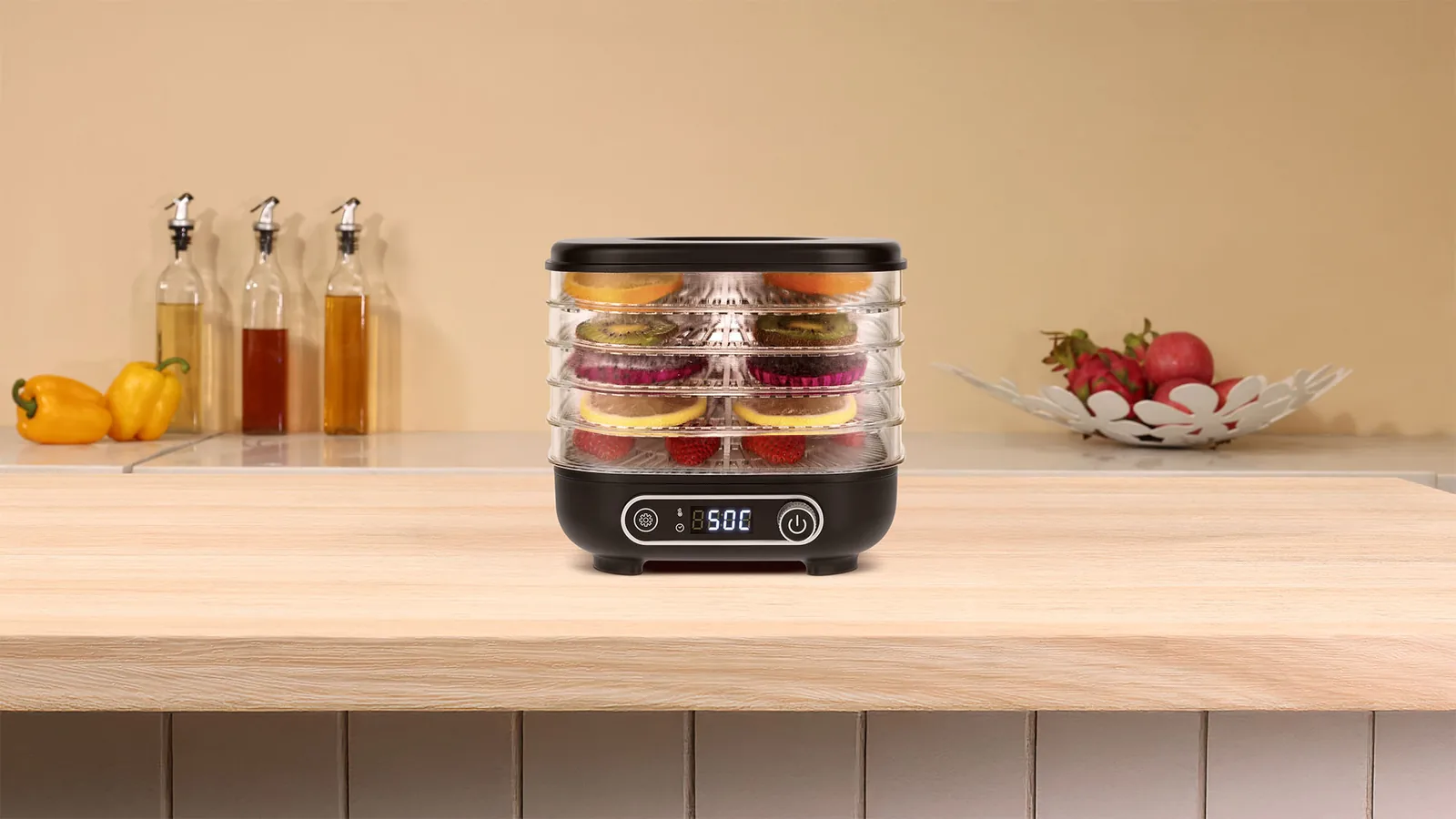 Sušička na ovocie a zeleninu Teesa 300 W, 5 sít, LCD displej L-TSA3033