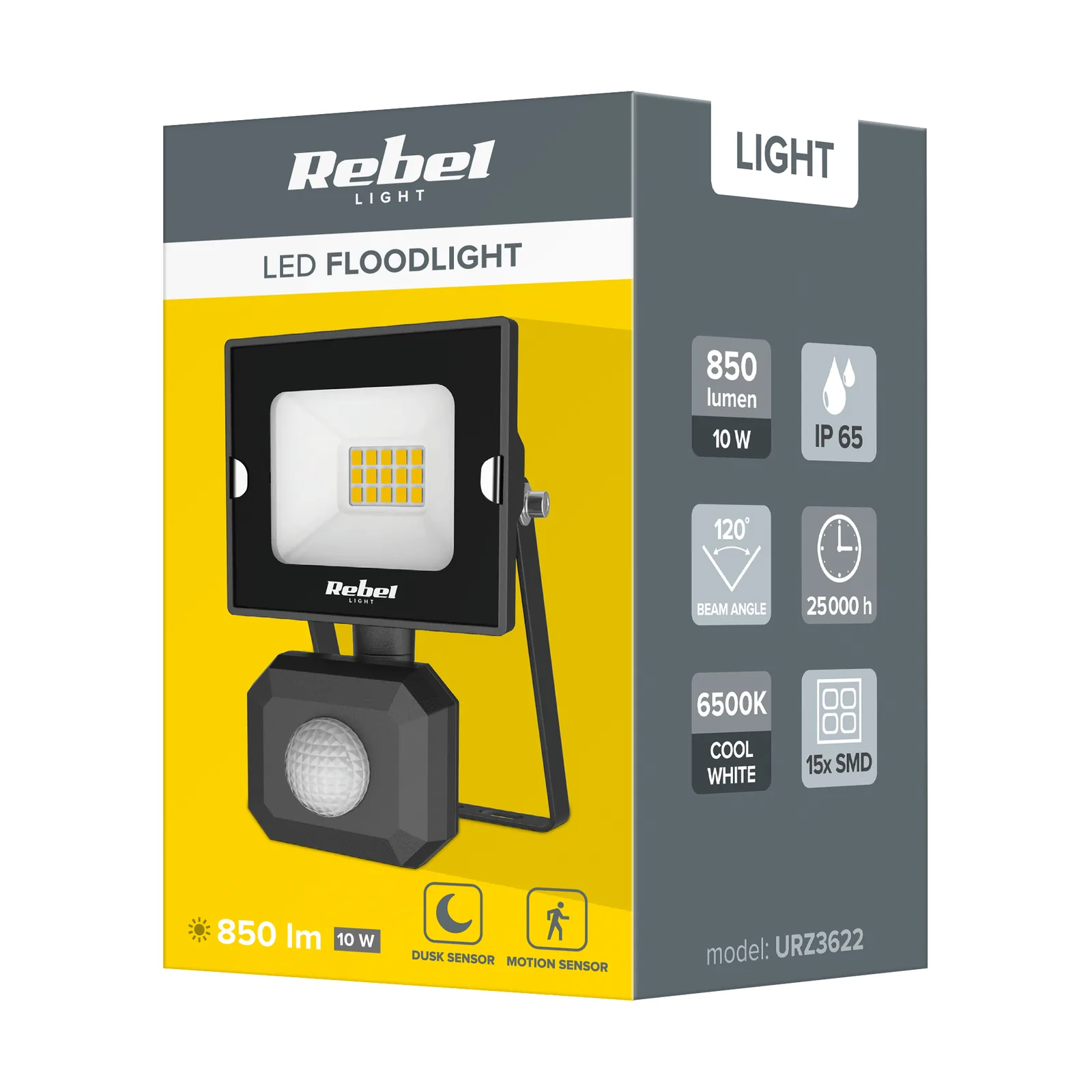 LED reflektor so senzorom pohybu a súmraku 10 W 6500 K Rebel L-URZ3622 detail 3