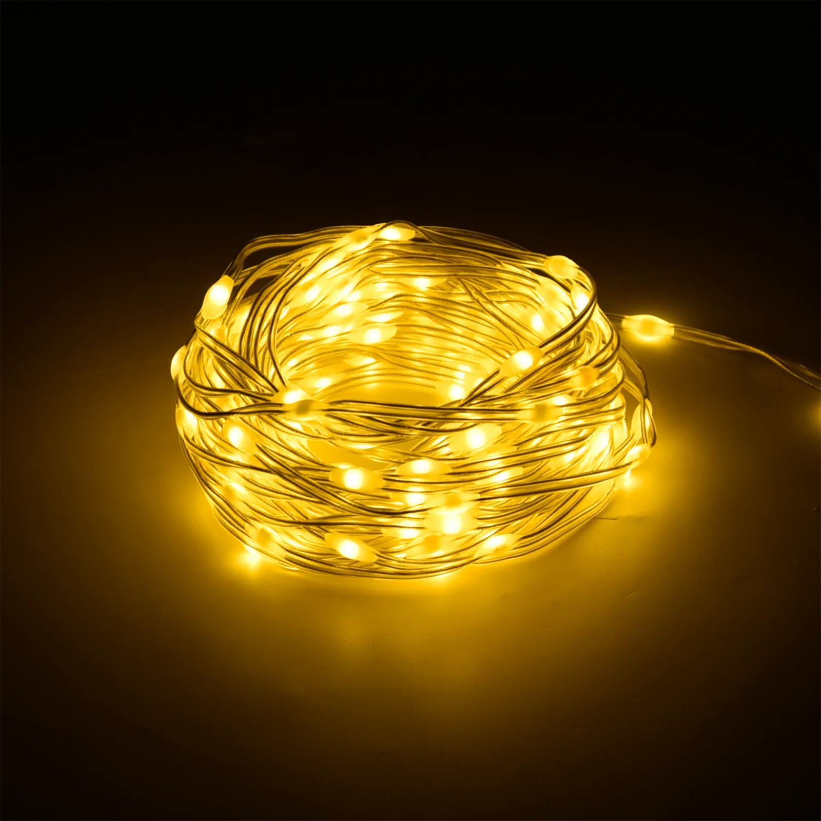 Vianočná LED svetelná reťaz 10 m, 100 LED, teplá biela, 8 režimov, USB L-ZAR0575