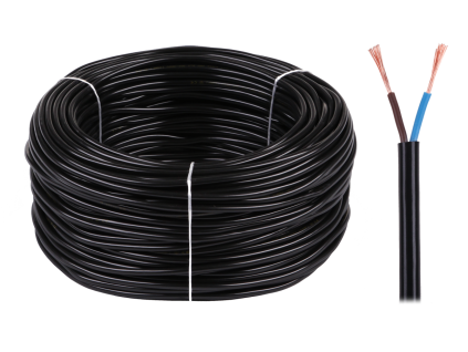 Elektrický kábel OMY 2x1 300/300V čierny