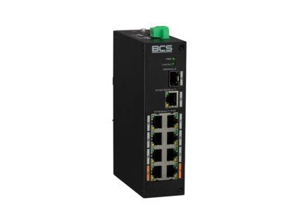 BCS-L-SP08E01G-1SFP - Priemyselný PoE switch, 8x PoE, 1x Uplink / SFP, ePoE - BCS Line