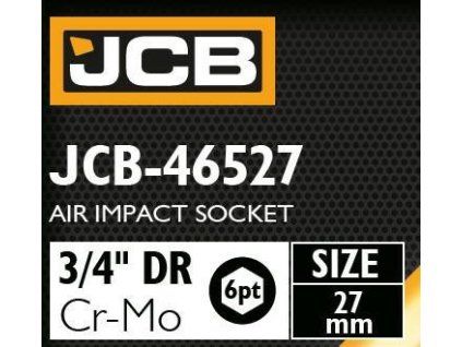 JCB Rázová hlavica 3/4" 27mm 6-hranná Cr-Mo NÁSTRČNÝ kľúč