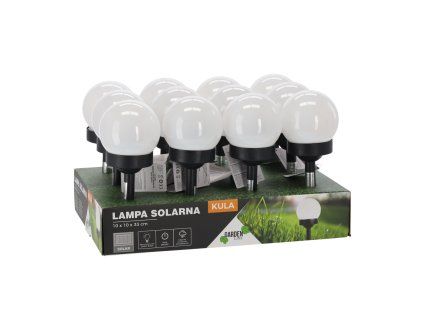 Záhradná solárna LED lampa guľa do zeme 33 cm CH-SOL0717