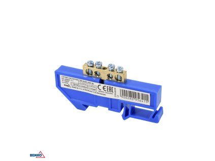 Schelinger modulová svorkovnica na DIN lištu 63A 500V 1 modul modrá BM-A18-TBI-6X09-04P-NI