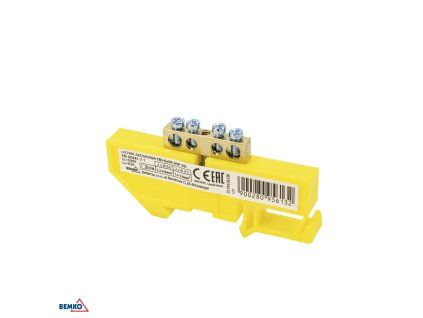 Schelinger svorkovnica na DIN lištu 35 mm, 63 A, 500 V, žltá BM-A18-TBI-6X09-04P-ZO