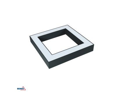 Prisadené/závesné štvorcové LED svietidlo 340 × 340 mm, 30 W, 4000 K, grafitové BM-C27-QLS-S34A-30B-841B-7016A-1A